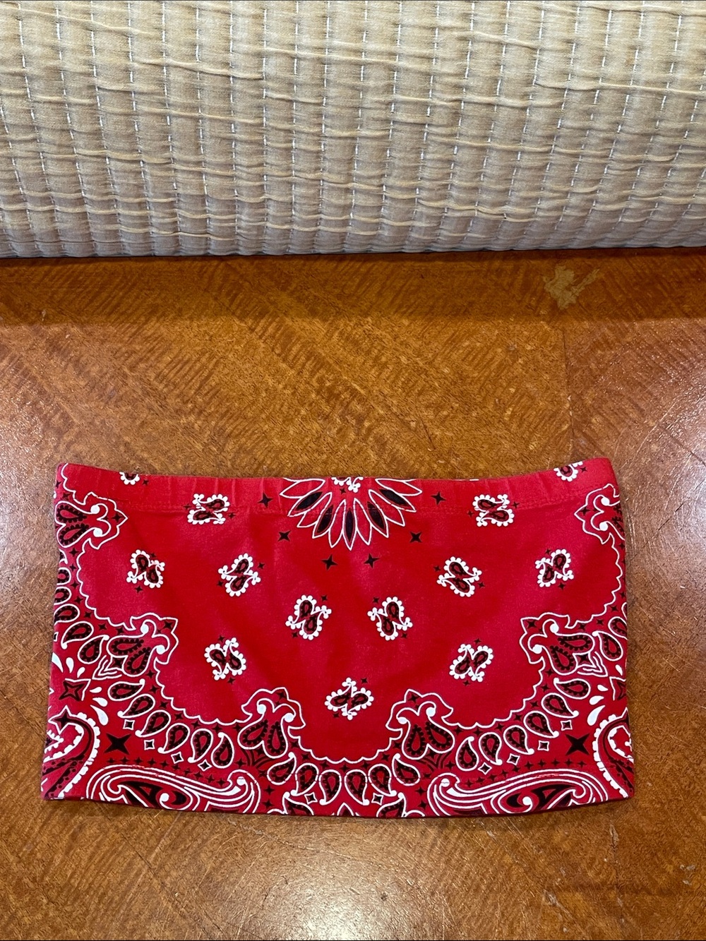 Red Paisley Bandana Tube Top small